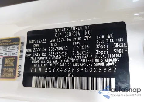 2023 Kia Sportage Sx из США, поврежденный, VIN 5XYK43AF3PG028882